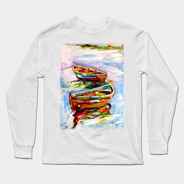 Boats Long Sleeve T-Shirt by kovacsannabrigi